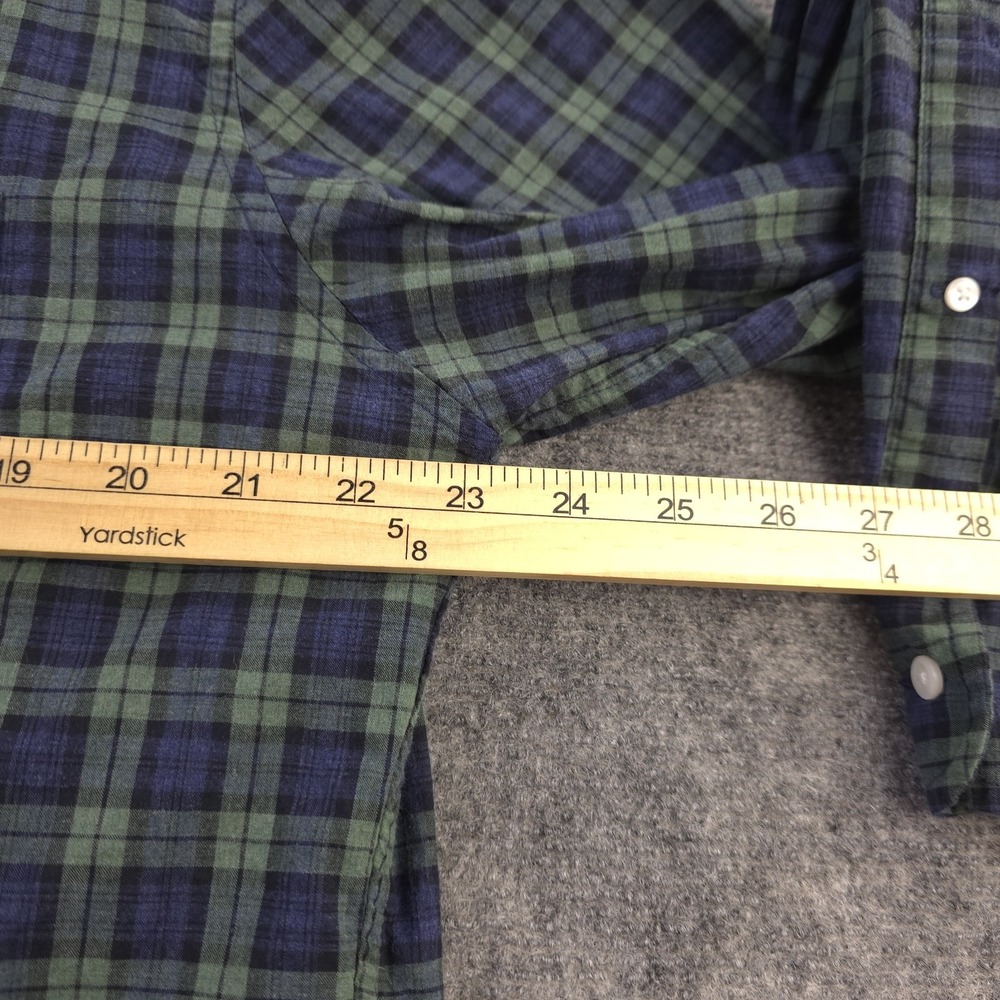 J Crew Shirt XL Slim Fit Green Blue Check Long‎ Sleeve Button Down Cotton - Picture 4 of 7